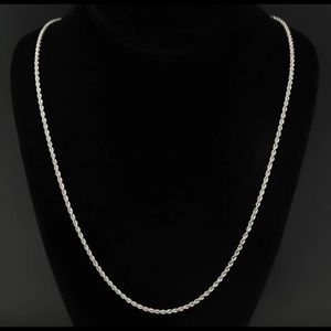 Sterling Silver 24 inch rope link chain necklace